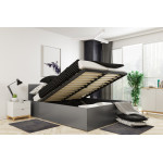 Čalúnená posteľ PANAMA 140x200cm výklopná - grafitová